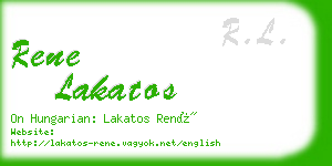 rene lakatos business card